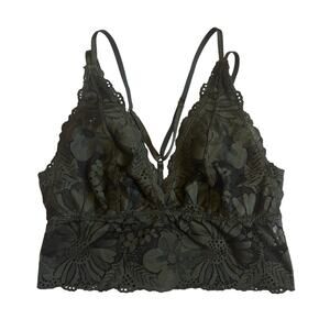 Aerie Dark Green Lace Bralette Small